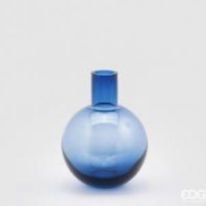 Vaso vetro terra blu D14 H 19