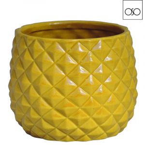 Vaso pot Buddy ceramica gialla H13 D13