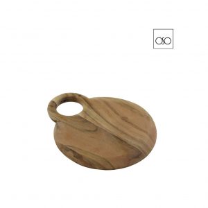Tagliere in acacia tondo piccolo legno naturale 20x24x2