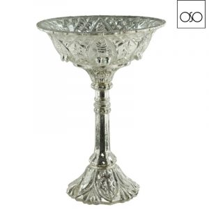 Coppa decorata vetro argento 18,00x23H