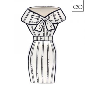 Vaso graphic Dress Code  ceramica bianco 18,00X8,30XH30,50