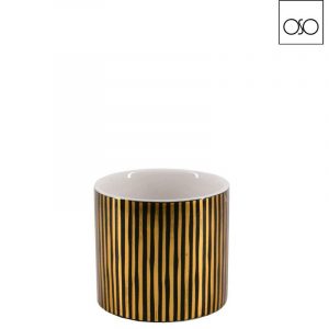 Vaso portapianta Striped small ceramica nero 10,00XH9,00