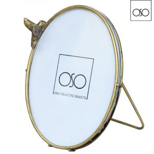 Portafoto Birdy ovale metallo oro scuro 14,00X12,50XH17,50