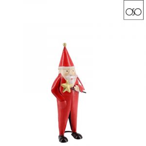 Babbo Natale piccolo c/stella metallo rosso11x10x35H