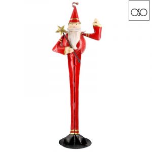 Santa gambe lunghe metallo rosso 19,00x13,00x55H