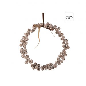 Corona naturale grande c/ frutti del cipresso oro cm31