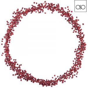 Corona grande beads metallo rosso d35