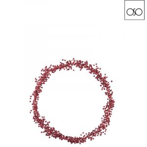 corona piccola beads metallo rosso  d20 cm