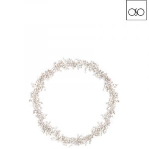 Corona piccola beads metallo bianco d20 cm