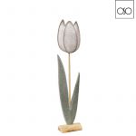 Fiore medio Felt Tulip stoffa avorio 10,00x5,00xH43,00