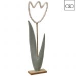 Fiore grande Blush Tulip stoffa avorio 15,00x6,00xH54,00