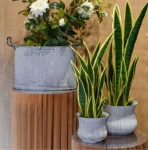 Set 3 cachepot metallo grigio 25,00xH19,50