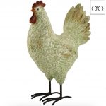 Gallina decorativa in resina verde 19,50x10,00xH27,00-Per casa e verande