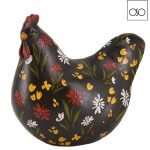 Gallina decorativa  in resina nera 22,50 x 13,00xH20,50-Per casa e veranda