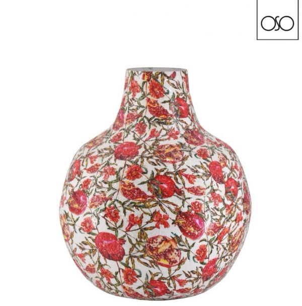 Vaso in metallo bianco con scaglie vetro 35,00 cmXH42,00 cm-Eleganza e luminosità per la tua casa