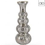 Vaso portafiori in vetro color argento 11,00xH30,00-Elegante decorazione per casa e ufficio