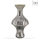 Vaso portafiori in vetro color argento 13,00xH28,00-Elegante decorazione per casa e ufficio