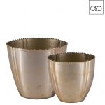 Set 2 cachepot metallo champagne 11,50xH10,50