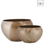 Set 2 ciotole metallo color champagne 27,00xH17,50-Elegante complemento d'arredo per tavola e decorazioni