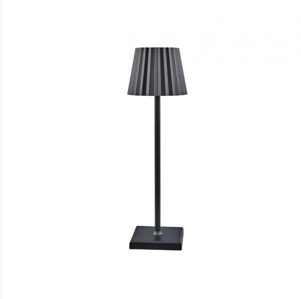 Lampada plisse' pro touch metallo nero 10x10x H38CM