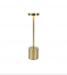 Lampada da tavolo base rotonda dimmerabile carica usb metallo oro 8x H34 CM