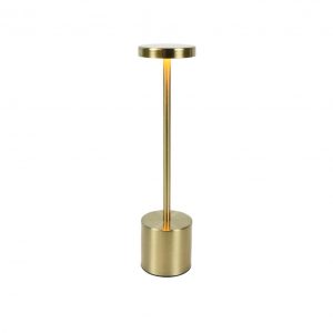 Lampada da tavolo base rotonda dimmerabile carica usb metallo oro 8x H34 CM