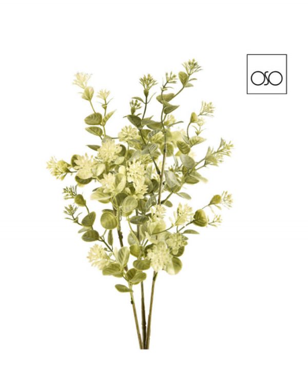 Ramo eucalipto in fiore colore verde chiaro H 77,00 cm